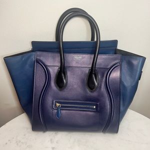 Celine Mini Luggage Navy and Cobalt